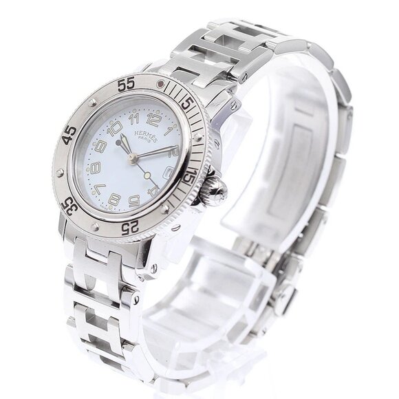 HERMES Clipper diver CL5.210 Date white Dial Quartz Ladies Watch_880739 - Picture 2 of 6